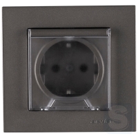 Розетка із заземленням та кришкою 16A/220V Arvia Electric KAREN Антрацит (20 06 2000 218)